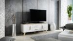 Cama RTV stand LOTTA 140cm white + sonoma oak - Image 3