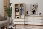 M6 MALWA CHEST OF DRAWERS 120 CM 6 DRAWERS OAK ARTISAN/WHITE - Image 5