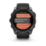 Garmin Fenix 8 Stainless Steel 51mm Waterproof Smartwatch with Heart Rate Monitor (Slate Grey With Black Silicone Band) - Image 6