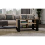 MODERN 4P ARTISAN COFFEE TABLE WITH BLACK LEGS - Image 4