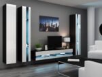 TV Stand Vigo New with LED Lighting Black / White Gloss M180xD30xH40cm - Image 6