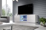 Cama TV cabinet QIU 160 MDF white gloss/white gloss - Image 5