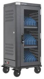 Manhattan iPad to 13   MacBook Air to 13  & Chromebook 14  30-bay Charging Trolley/Cart via USB-C (30W)  Also other tablets/smartphones (with device to USB-C cable)  Bays 404x27.6x283mm  USB-C charging cables included  Cabinet - Image 3
