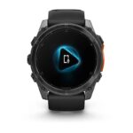 Garmin Fenix 8 Stainless Steel 51mm Waterproof Smartwatch with Heart Rate Monitor (Slate Grey With Black Silicone Band) - Image 9