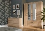 Four Door Wardrobe Romana 160 Son with Mirror Son 160x52x205cm - Image 5