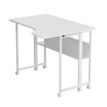 Maclean Folding Desk/Table  White  Mobile  100x73 cm  max. 50 kg  Corner  L-Shaped  MC-126 L/W - Image 9