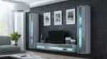 TV Stand Vigo New with LED Lighting White and Gray Gloss M180xD30xH40cm - Image 3