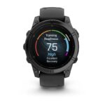 Garmin Fenix E Stainless Steel 47mm Waterproof Smartwatch with Heart Rate Monitor (Slate Grey Steel with Black Silicone Band) - Image 6