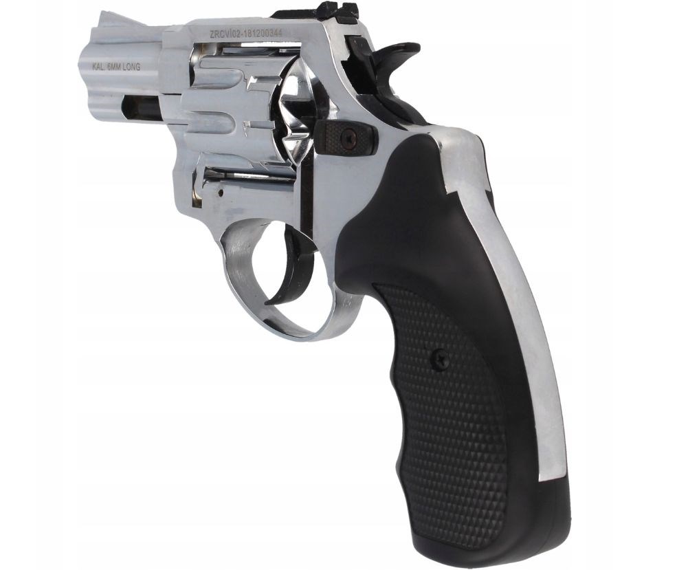 ZORAKI R1-K6L BAS alarm signal blank firing revolver 2.5 barrel .22 Long Blank caliber chrome flash (R1256MNP-BAS) - Image 1