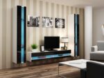 TV Stand Vigo New with LED Lighting White / Black Gloss M180xD30xH40cm - Image 4