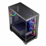 Modecom Volcano Stellar ARGB 5F Gaming Midi Tower Computer Case with Side Window Black - Image 3