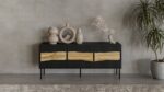 Sideboard Inserto 3d Wooden Black 143.5x40x61.5cm - Image 6