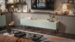 Cama FELLINI TV cabinet 200x40x52 olive + oiled oak top - Image 3
