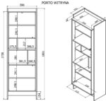 Cama PORTO 59x38x180 display cabinet oak/black - Image 3