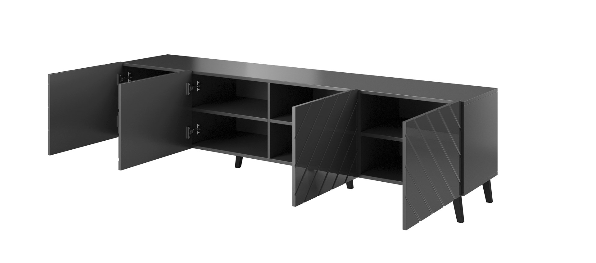 RTV cabinet ABETO 200x42x52 graphite/gloss - Image 1