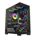 Modecom Volcano Stellar Plus ARGB Gaming Midi Tower Computer Case with Side Window Black - Image 16