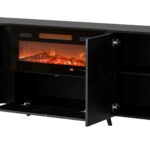 Cama Volare chest of drawers 200 x 39 x 75 cm black/san sebastian + fireplace