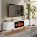 TV Stand Wooden White L183xW35xH37cm - Image 3