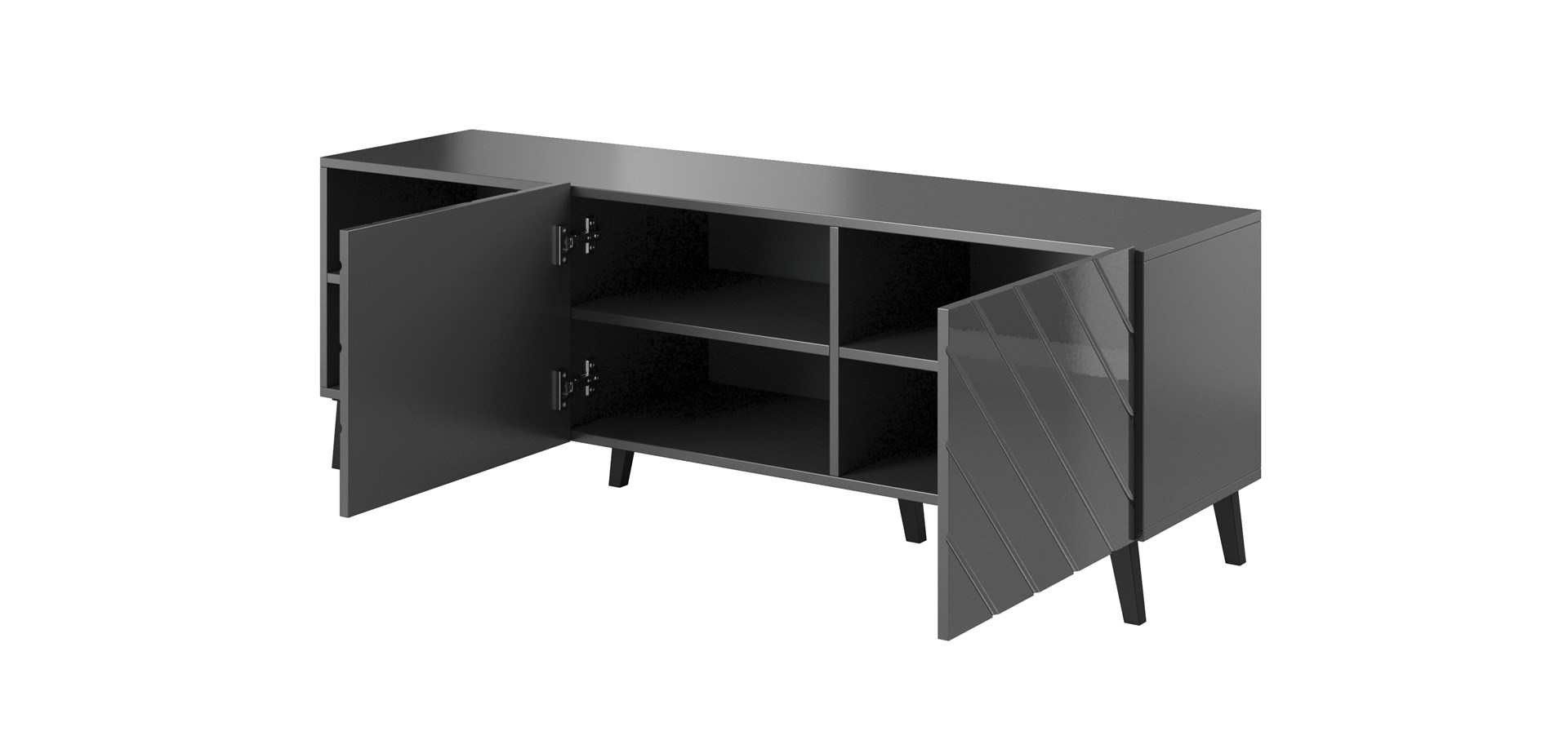 RTV cabinet ABETO 150x42x52 graphite/gloss - Image 1