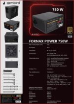 Gembird CCC-PSUGOLD-750W Power supply unit Fornax Power 750W active PFC 12cm fan 80+Gold - Image 14