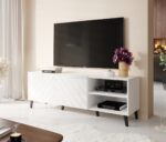 RTV cabinet ABETO 150x42x52 white/white glossy - Image 7