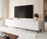 RTV cabinet ABETO 200x42x52 white/gloss white - Image 2