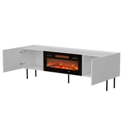 TV Stand Aesthetic White + Black L180xW59xH40cm