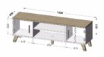 Cama TV stand LOTTA 160 2D2K wotan oak/mat black - Image 3