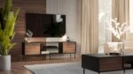 Cama EF CORTINA TV cabinet 180x40x60 black/walnut - Image 3