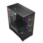 Modecom Volcano Stellar Plus ARGB Gaming Midi Tower Computer Case with Side Window Black - Image 8