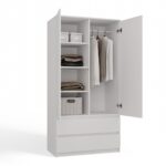 Double Door Wardrobe White - Image 4