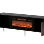Sideboard Wooden Black/walnut 180x40x60cm