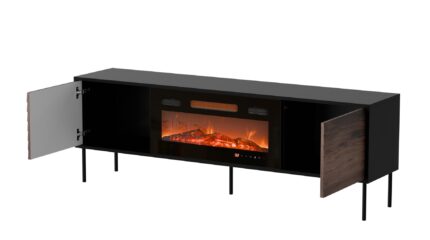 Sideboard Wooden Black/walnut 180x40x60cm