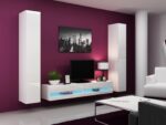 TV Stand Vigo New with LED Lighting White White Gloss L180xD30xH40cm - Image 4