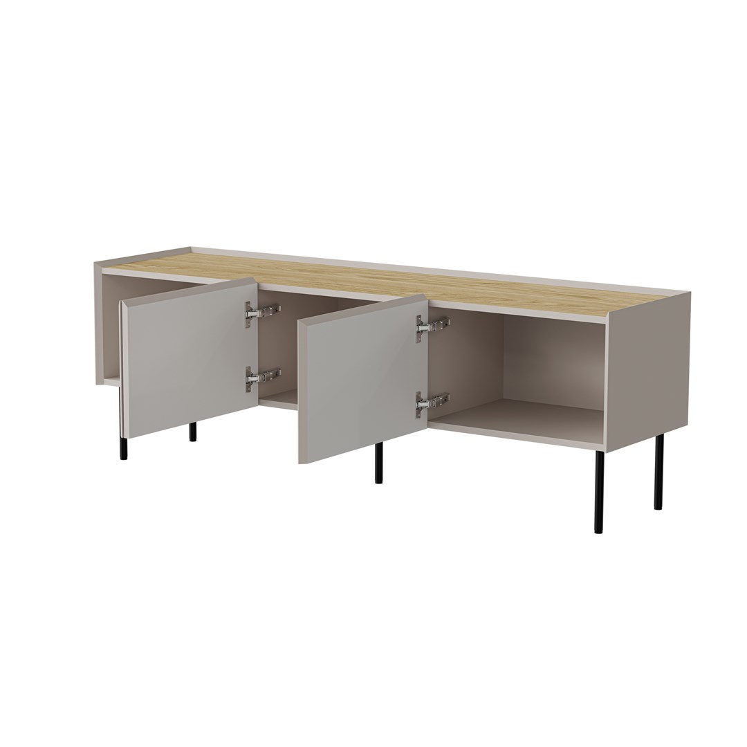 Cama FELLINI TV cabinet 150x40x52 cashmere + oiled oak top - Image 1