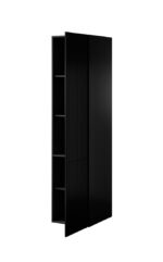 Single Door Wardrobe Pafos with Mirror Black Matt 45x55.5x198.5cm - Image 2