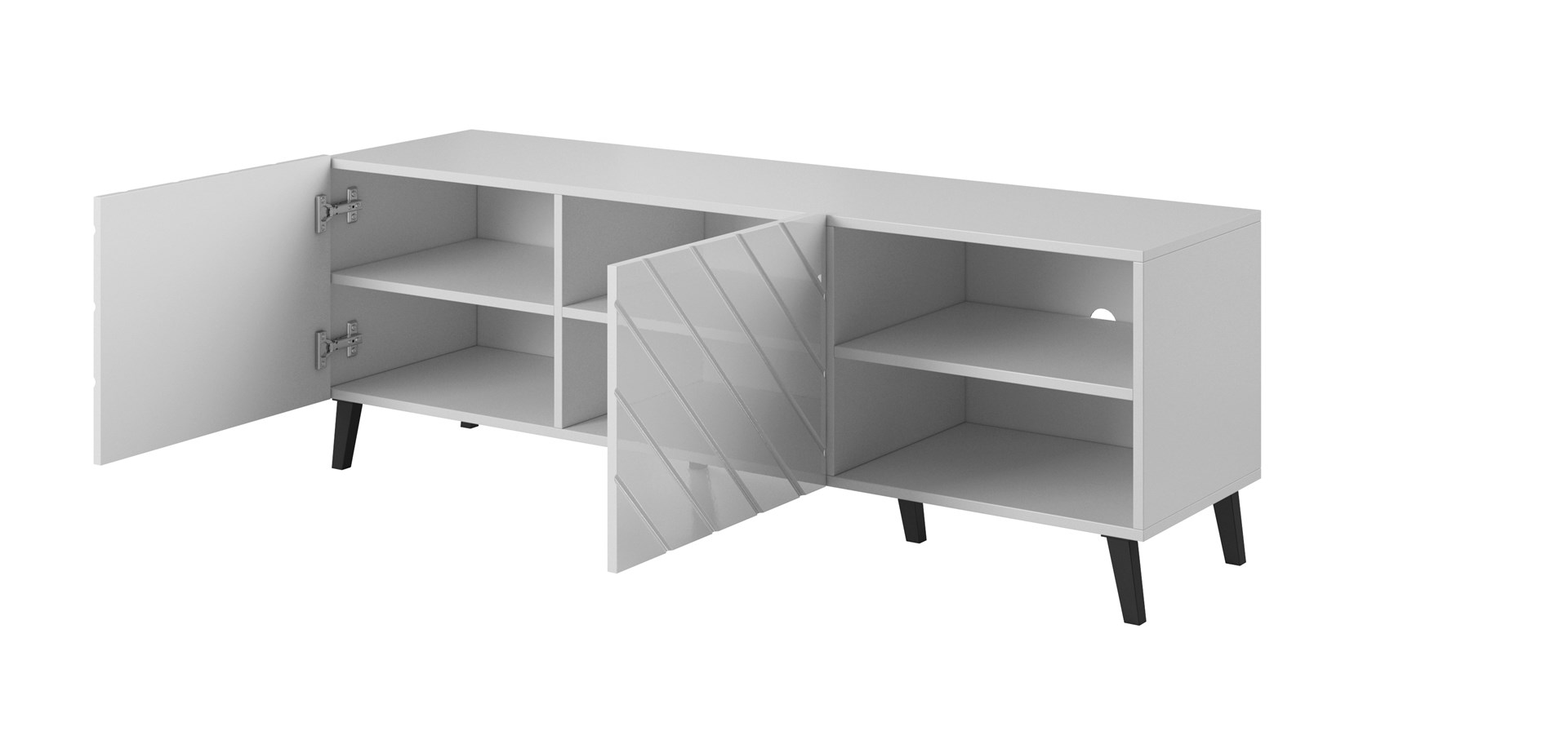 RTV cabinet ABETO 150x42x52 white/white glossy - Image 1