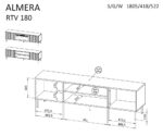 Cama ALMERA TV cabinet 180.5x42x52.5 walnut/cashmere - Image 4