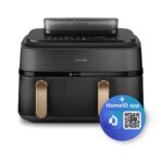 Philips Air Fryer with Double Detachable Bucket 9lt Black NA552/00 - Image 3