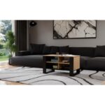 MODERN 4P ARTISAN COFFEE TABLE WITH BLACK LEGS - Image 3