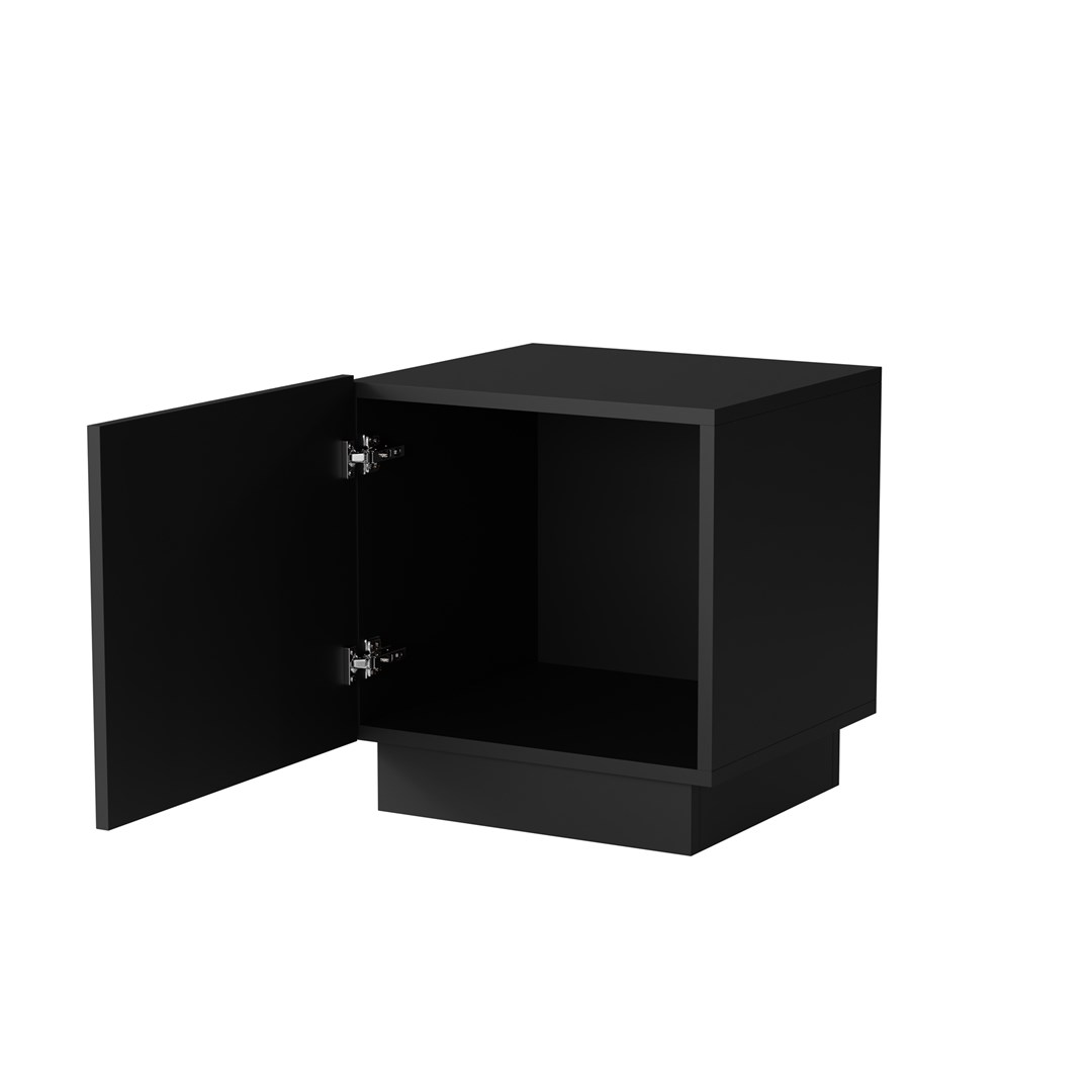 Bedside Tables Liverti Wooden Black 2 Pieces 45x42x47cm - Image 1