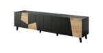 RTV cabinet ETNA 200x42x52 black matt + oak craft - Image 3
