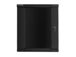 Lanberg wall-mounted installation rack cabinet 19'' 15U 600x600mm black (glass door) - Image 5