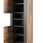 WOOD bookcase 65x40x170 5 oak wotan + anthracite