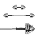 REBEL ACTIVE Chrome Adjustable Dumbbells in a Case 30 kg with Barbell - Image 3