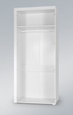 Double Door Wardrobe Samba White Gloss 90x55x203cm - Image 2