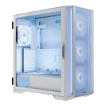 Modecom Horizon Flow Gaming Midi Tower Computer Case with Side Window and RGB Lighting White - Image 3