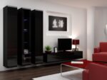 TV Stand Vigo 180 Black / Black Gloss M180xD30xH40cm - Image 3