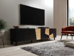 RTV cabinet ETNA 200x42x52 black matt + oak craft - Image 5