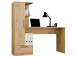 COSMO Oak Artisan Desk + Bookcase Set - Image 3